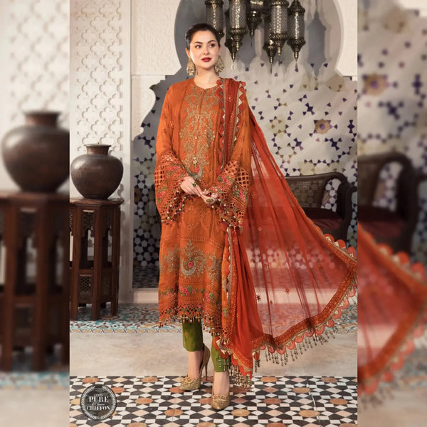Maria B Chiffon Suit-Replica Suits-Replica Zone