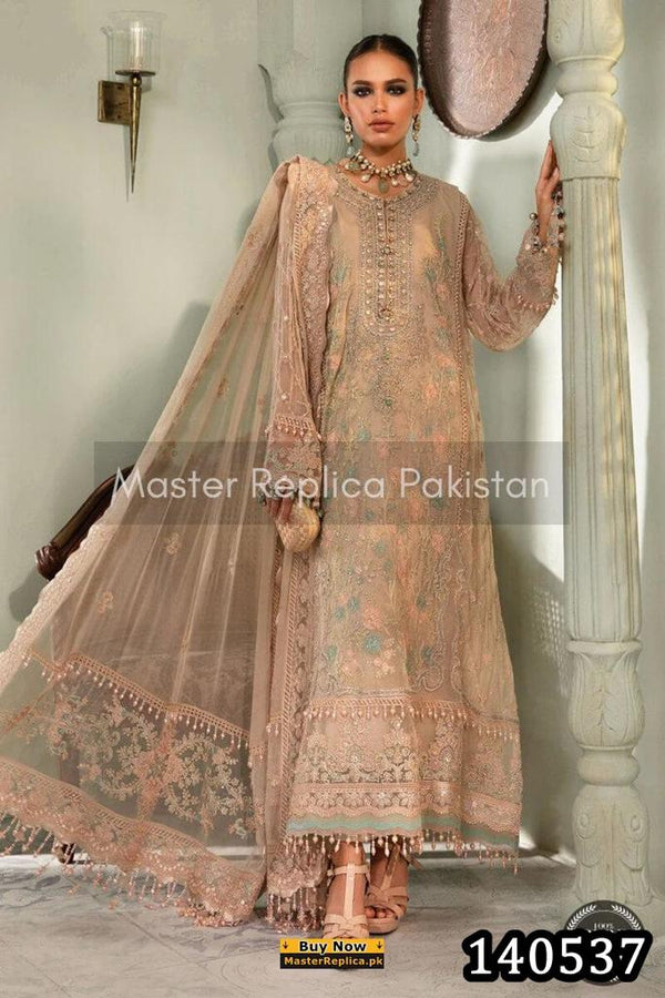 Maria B Chiffon Suit-Replica Suits-Replica Zone