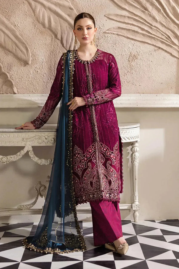 Maria B Chiffon Suit-Replica Suits-Replica Zone