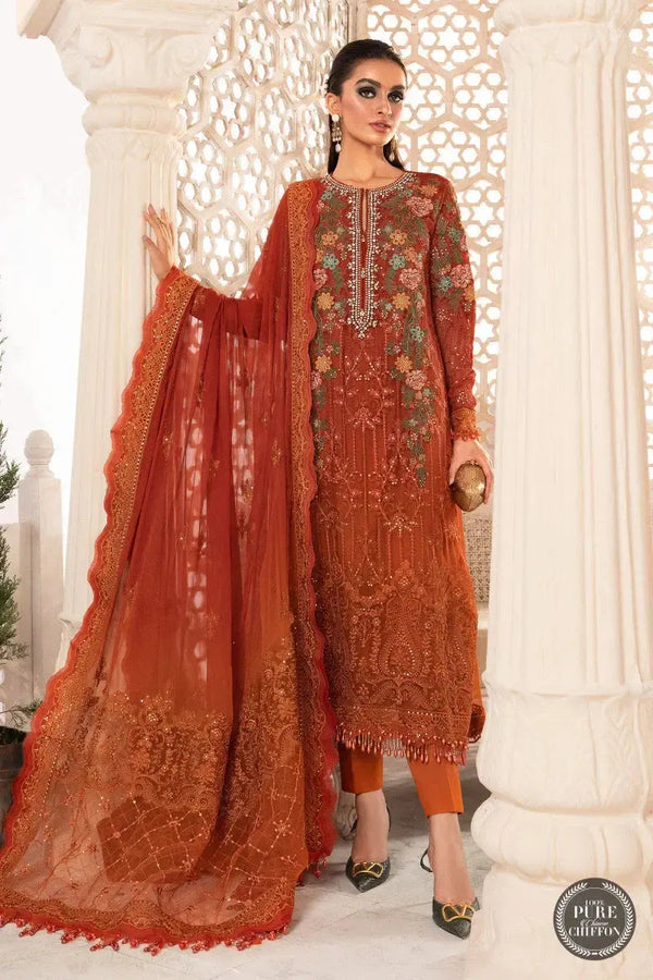 Maria B Chiffon Suit-Replica Suits-Replica Zone