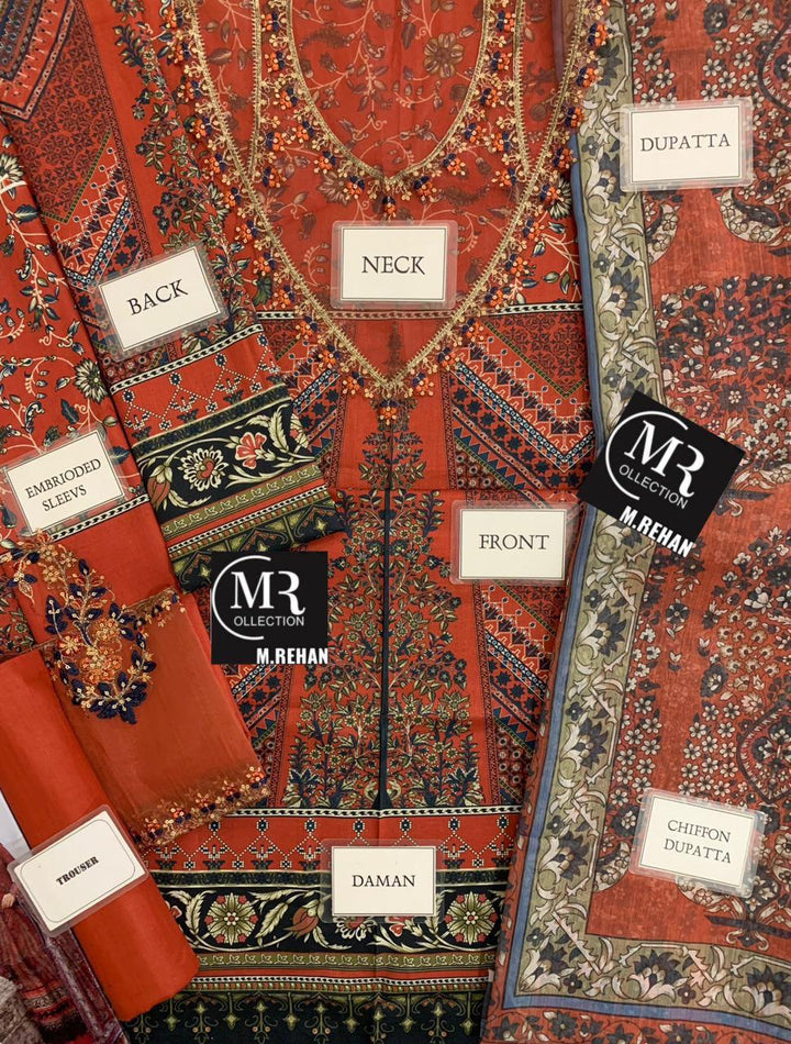 Maria B Cotton Suit-Cotton Suits-Replica Zone
