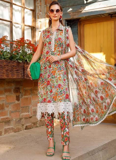 Maria B Lawn Suit-Lawn Suits-Lawn-Red-Replica Zone