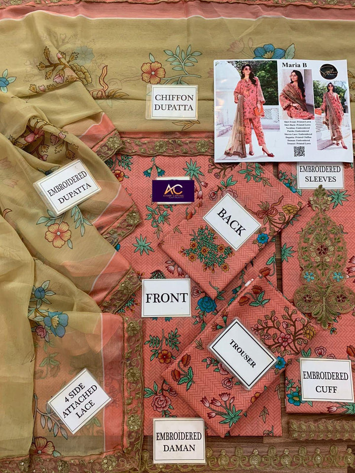 Maria B Lawn Suit-Lawn Suits-Replica Zone