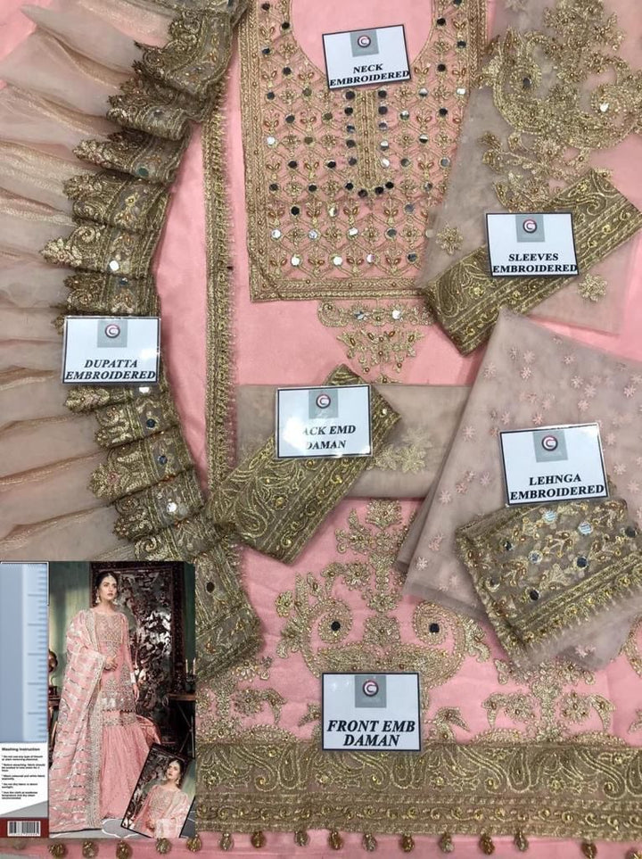 Maria B Net Bridal Suit-Bridal Suits-Replica Zone