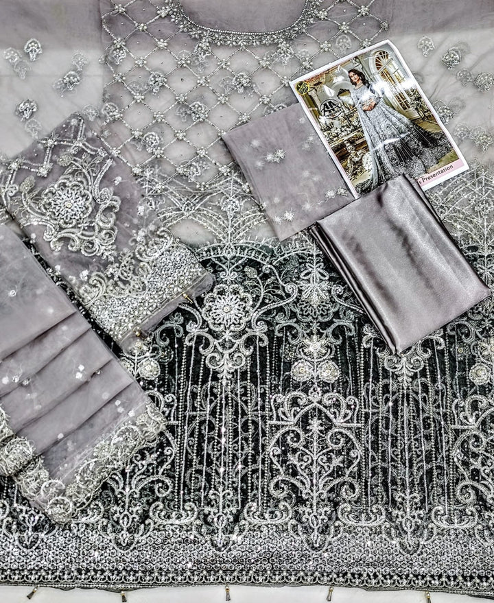 Maria B Net Frock-Bridal Suits-Replica Zone