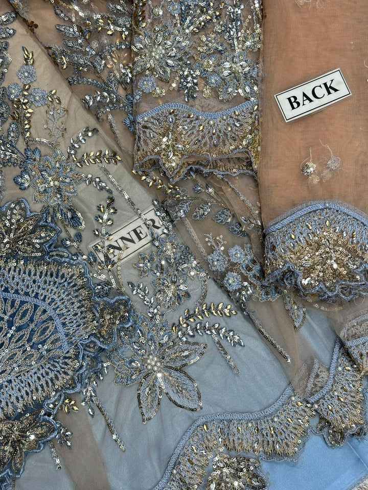 Maria B Net Frock-Bridal Suits-Replica Zone