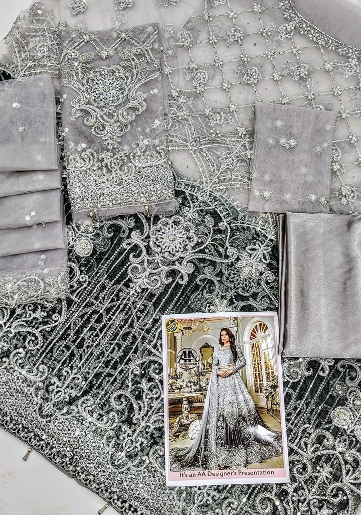 Maria B Net Frock-Bridal Suits-Replica Zone