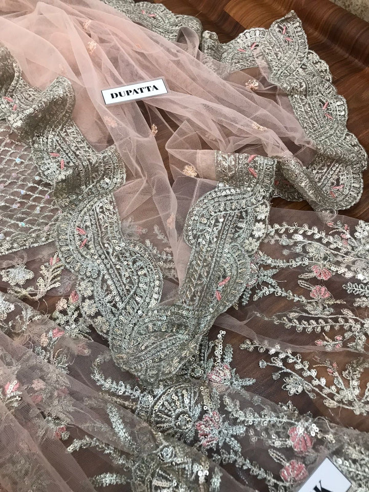 Maria B Net Frock-Bridal Suits-Replica Zone