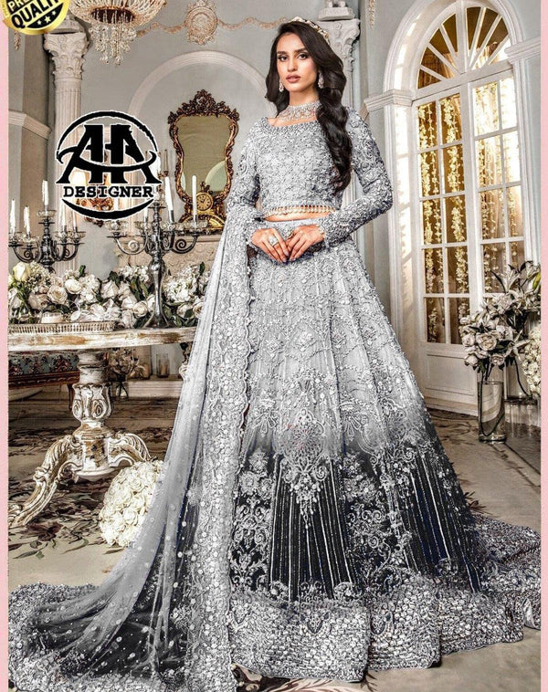 Maria B Net Frock-Bridal Suits-Replica Zone