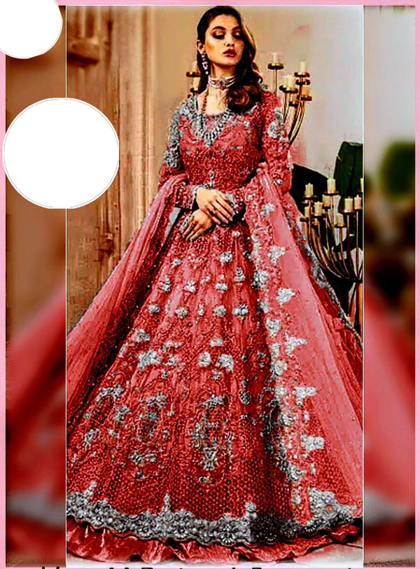 Maria B Net Frock-Bridal Suits-Replica Zone