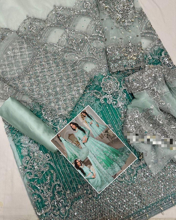 Maria B Net Maxi-Bridal Suits-Replica Zone