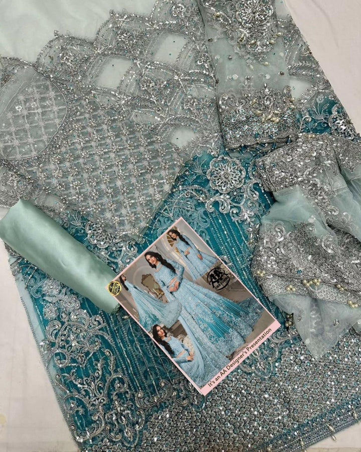 Maria B Net Maxi-Bridal Suits-Replica Zone