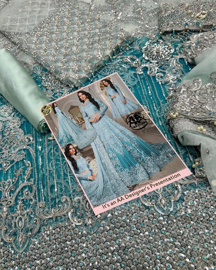 Maria B Net Maxi-Bridal Suits-Replica Zone