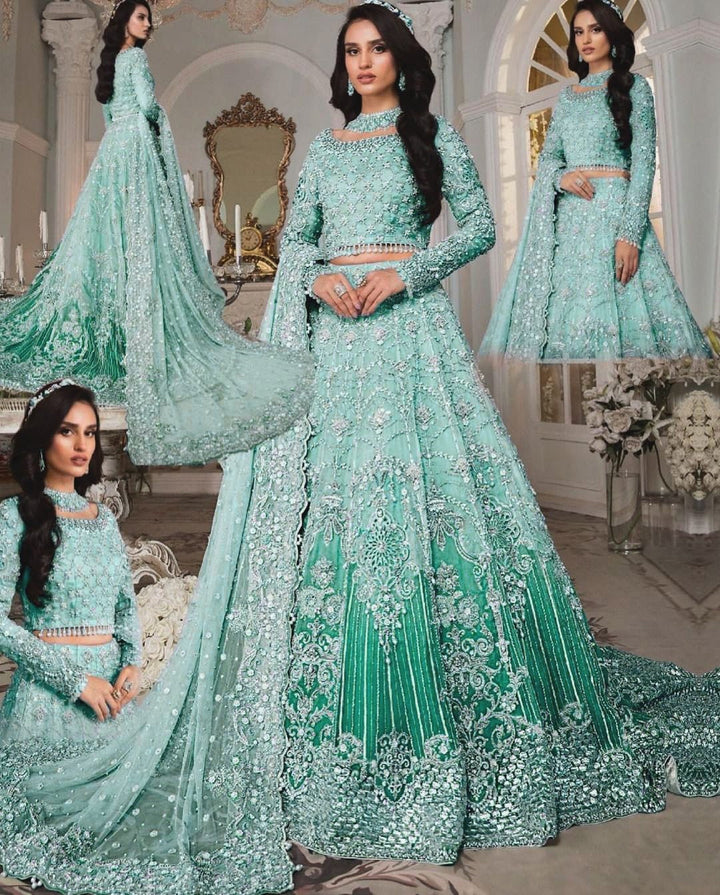 Maria B Net Maxi-Bridal Suits-Replica Zone