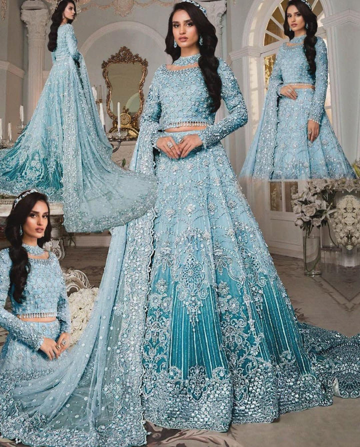 Maria B Net Maxi-Bridal Suits-Replica Zone