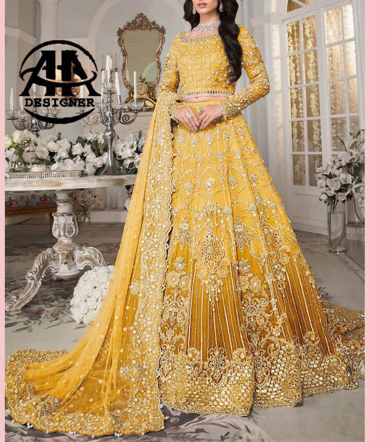 Maria B Net Maxi-Bridal Suits-Replica Zone