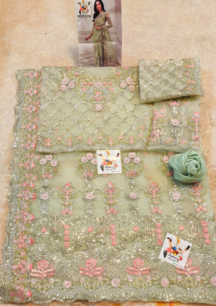 Maria B Net Saree-Bridal Suits-Replica Zone