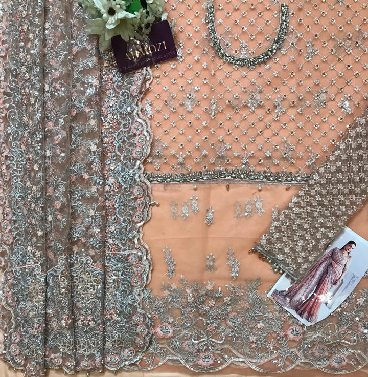 Maria B Net Saree-Bridal Suits-Replica Zone