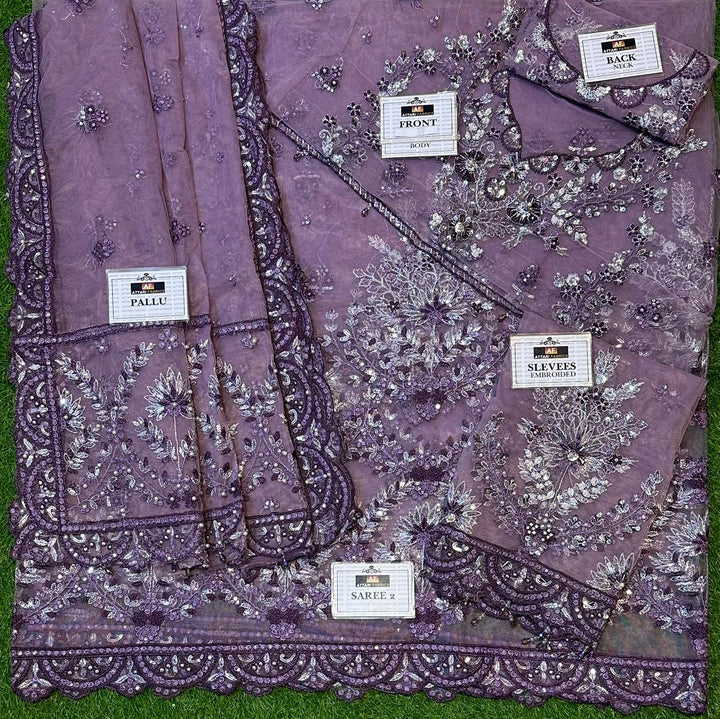 Maria B Net Saree-Bridal Suits-Replica Zone