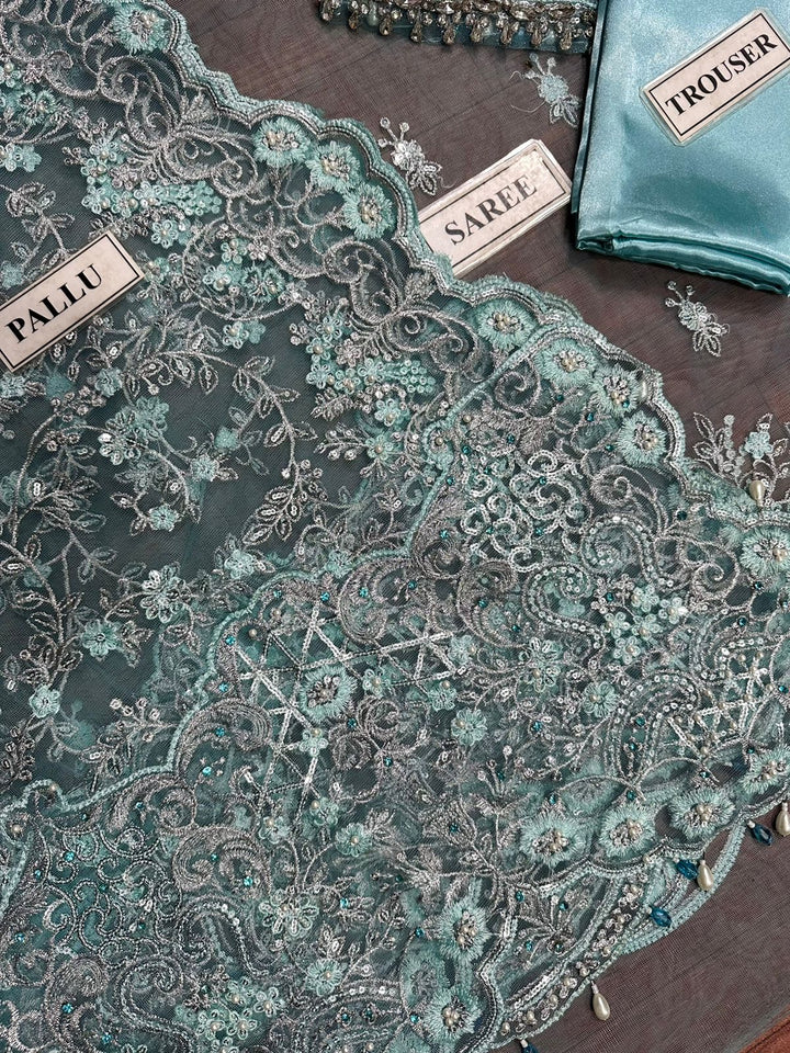 Maria B Net Saree-Bridal Suits-Replica Zone