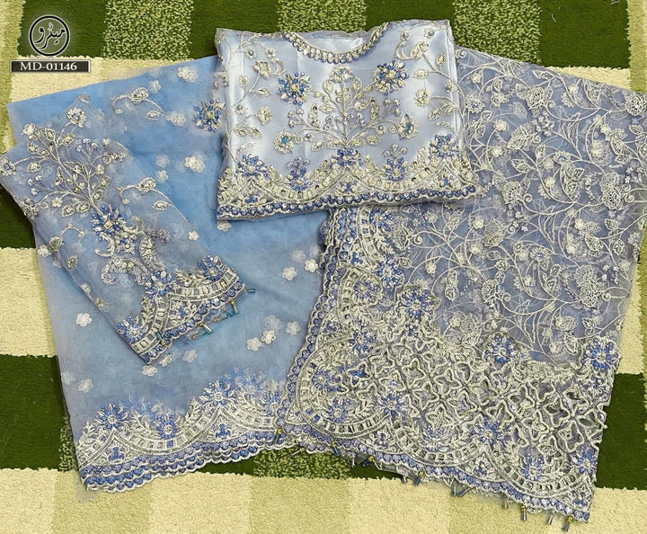 Maria B Net Saree-Bridal Suits-Replica Zone