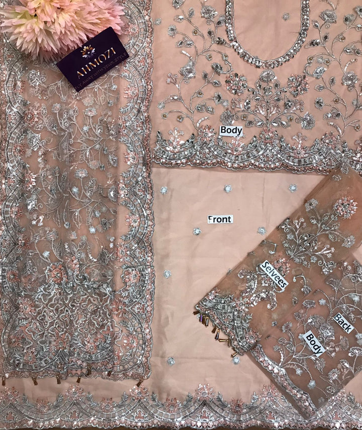 Maria B Net Saree-Bridal Suits-Replica Zone