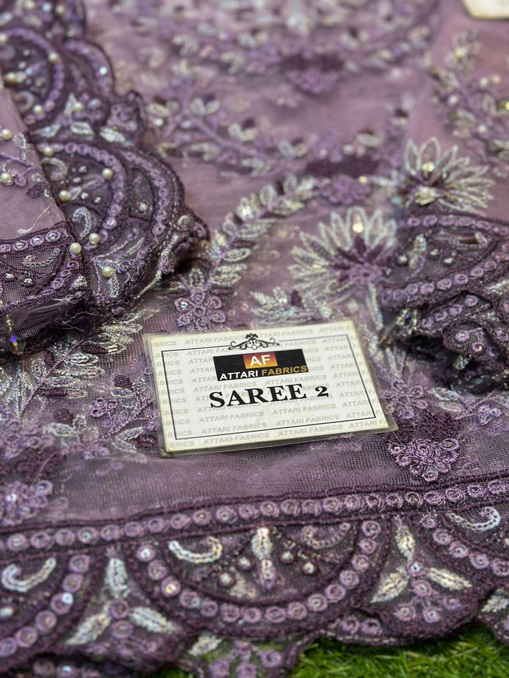 Maria B Net Saree-Bridal Suits-Replica Zone