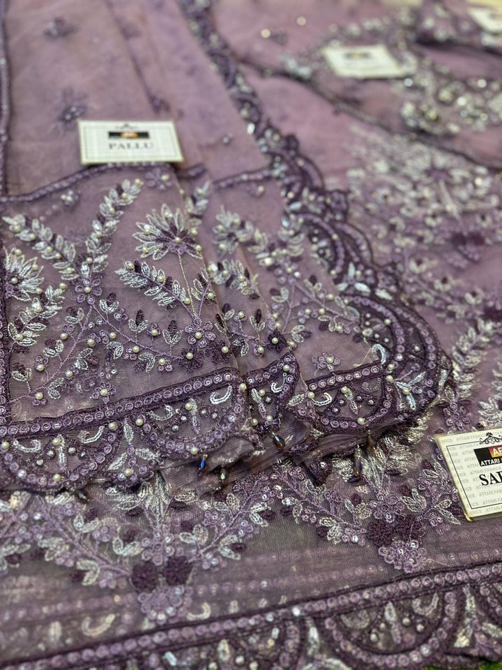 Maria B Net Saree-Bridal Suits-Replica Zone