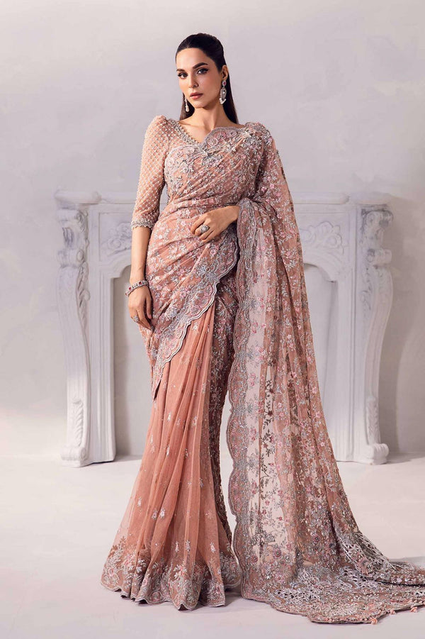 Maria B Net Saree-Bridal Suits-Replica Zone