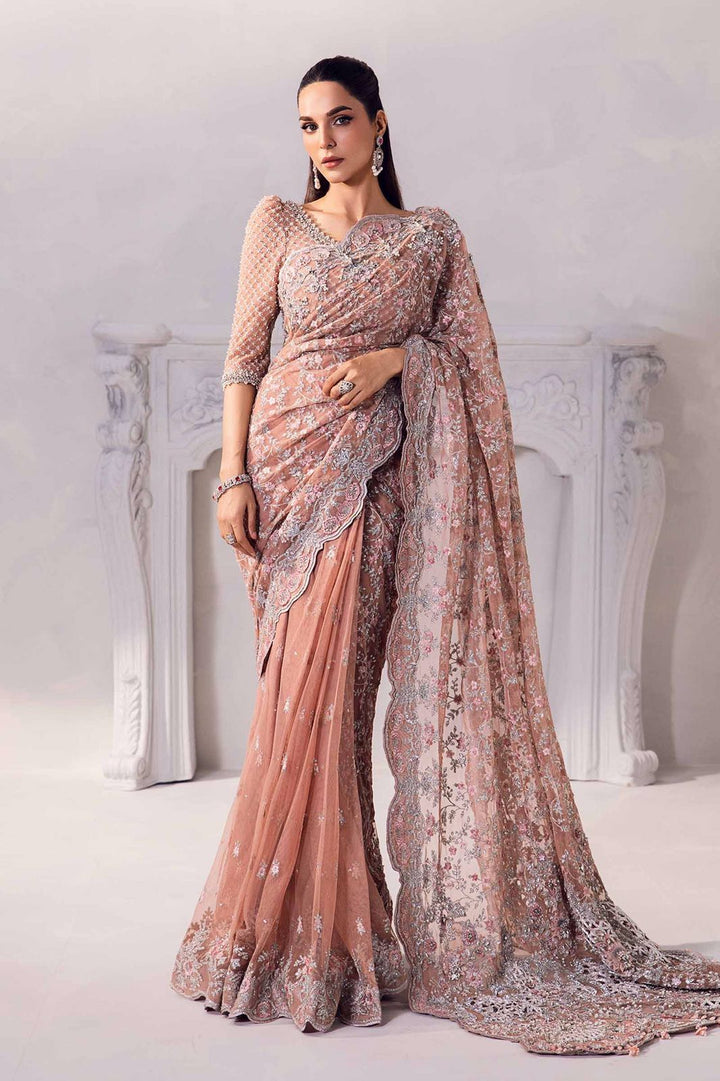 Maria B Net Saree-Bridal Suits-Replica Zone