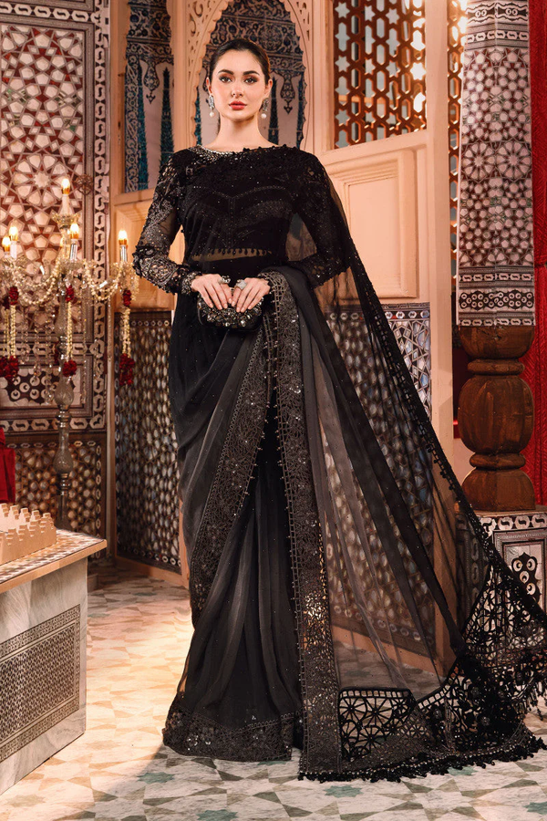 Maria B Net Saree-Bridal Suits-Replica Zone