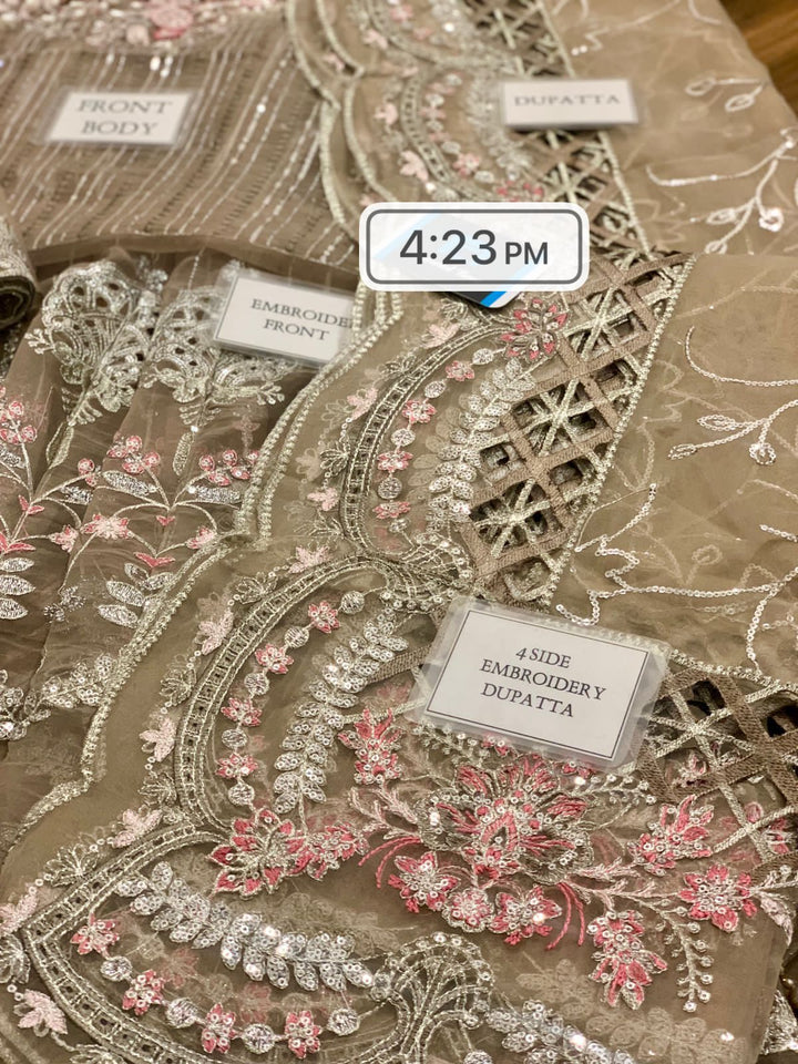 Maria B Organza Maxi-Bridal Suits-Replica Zone