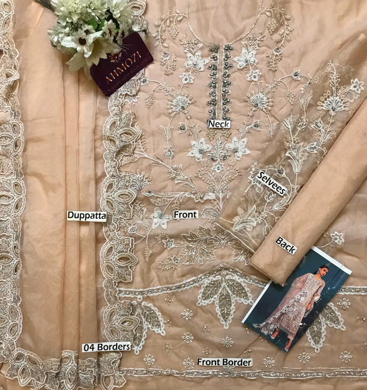 Maria B Organza Suit-Replica Suits-Replica Zone