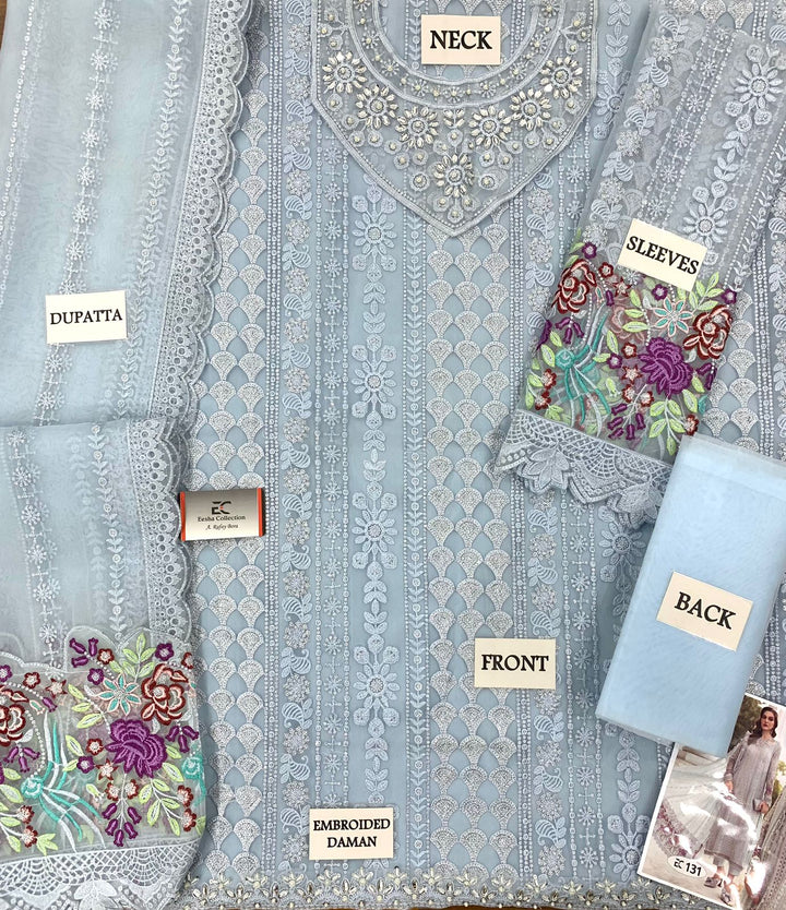 Maria B Organza Suit-Replica Suits-Replica Zone