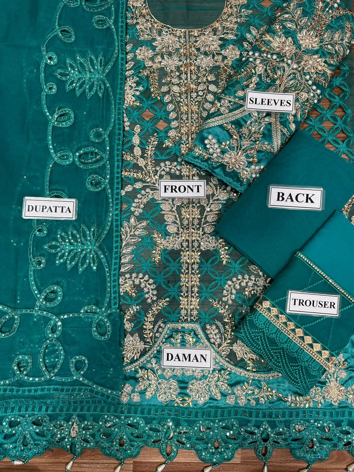 Maria B Organza Suit-Replica Suits-Replica Zone