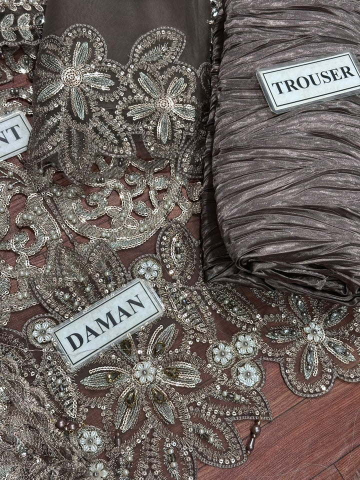 Maria B Organza Suit-Replica Suits-Replica Zone