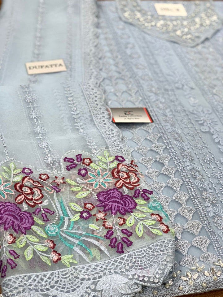 Maria B Organza Suit-Replica Suits-Replica Zone