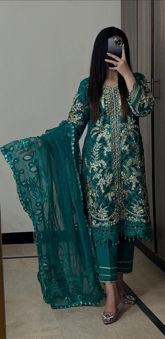 Maria B Organza Suit-Replica Suits-Replica Zone