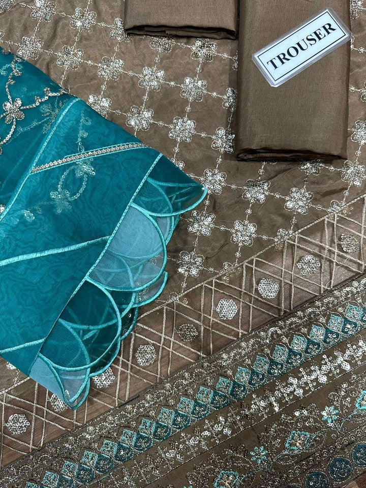 Maria B Silk Suit-Replica Suits-Replica Zone