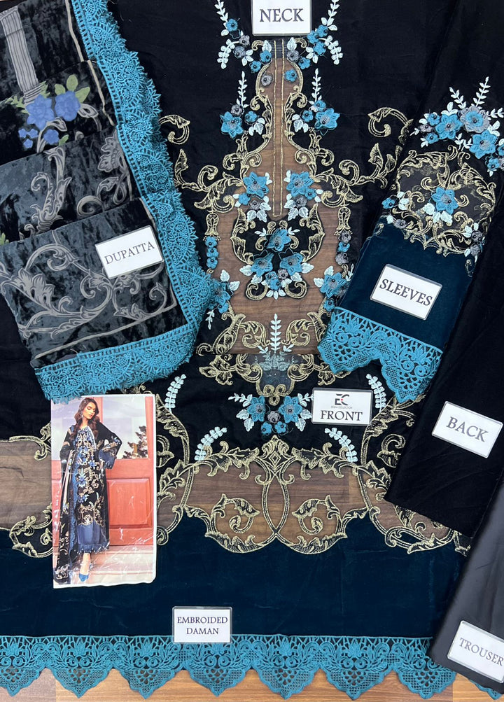 Maria B Velvet Suit-Replica Suits-Replica Zone