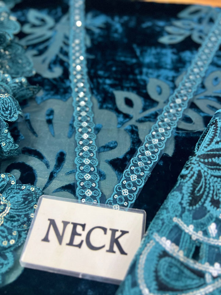 Maria B Velvet Suit-Replica Suits-Replica Zone