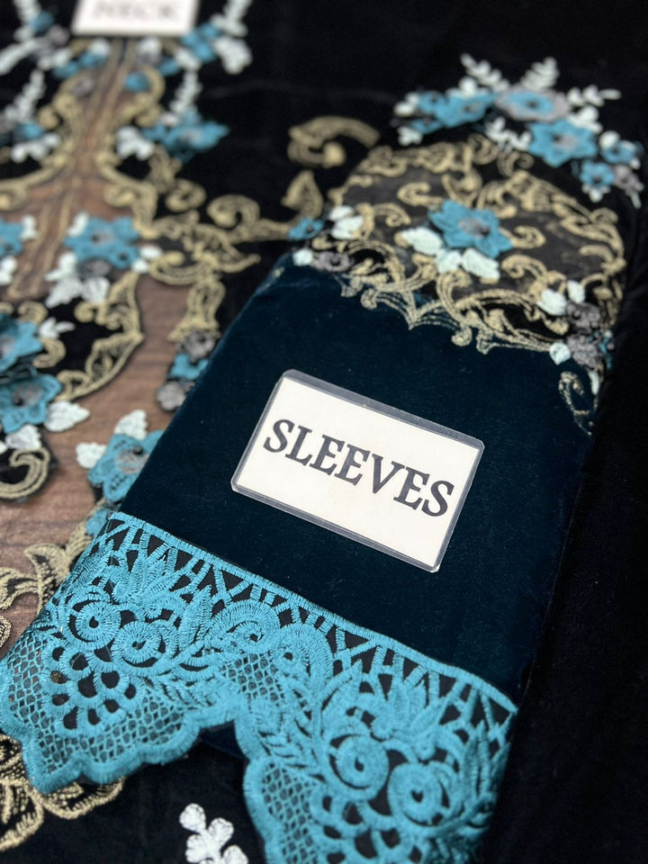 Maria B Velvet Suit-Replica Suits-Replica Zone