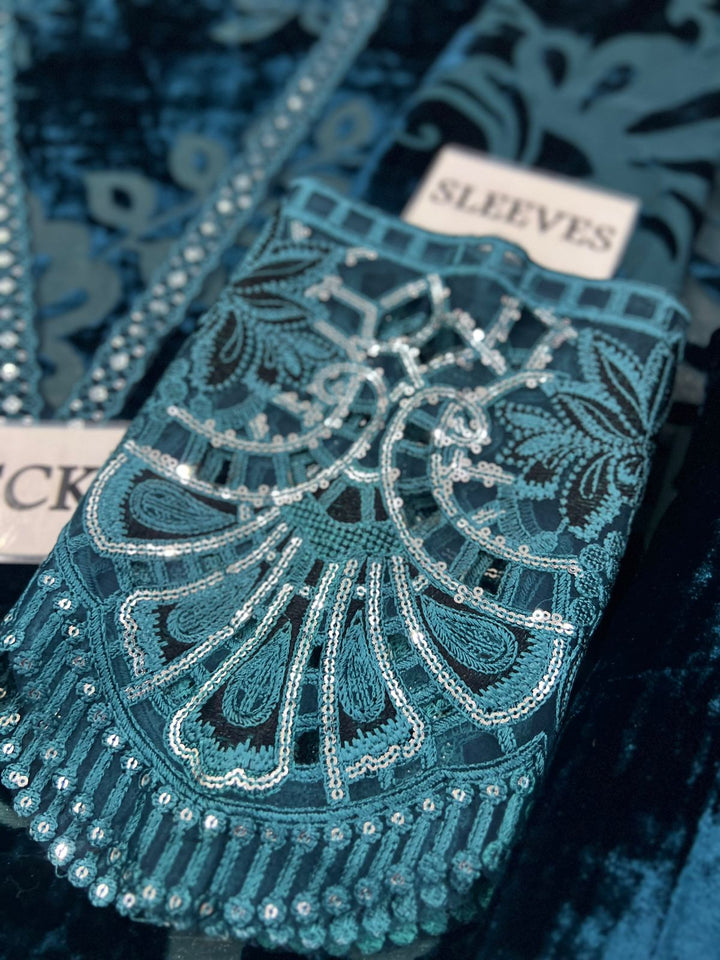 Maria B Velvet Suit-Replica Suits-Replica Zone