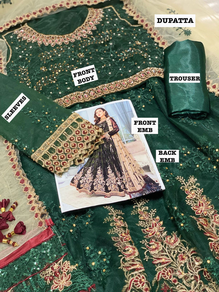 Mariam & Maria Net Frock-Bridal Suits-Replica Zone