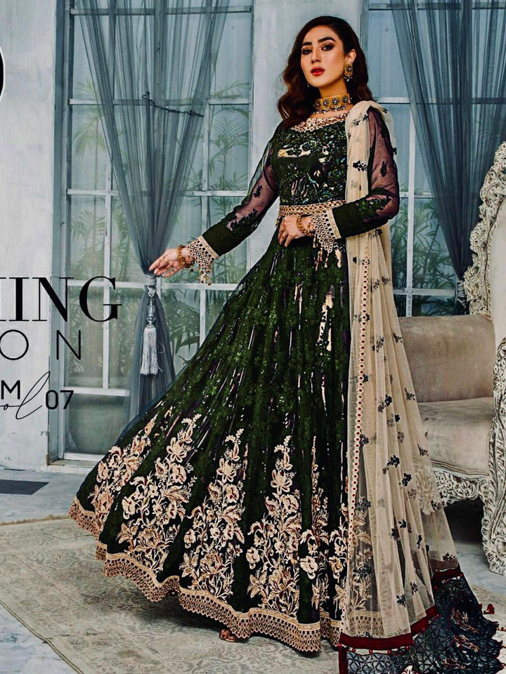 Mariam & Maria Net Frock-Bridal Suits-Replica Zone