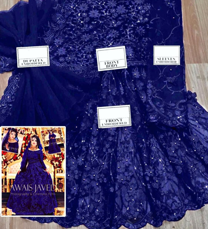 Mariam & Maria Net Frock-Bridal Suits-Replica Zone