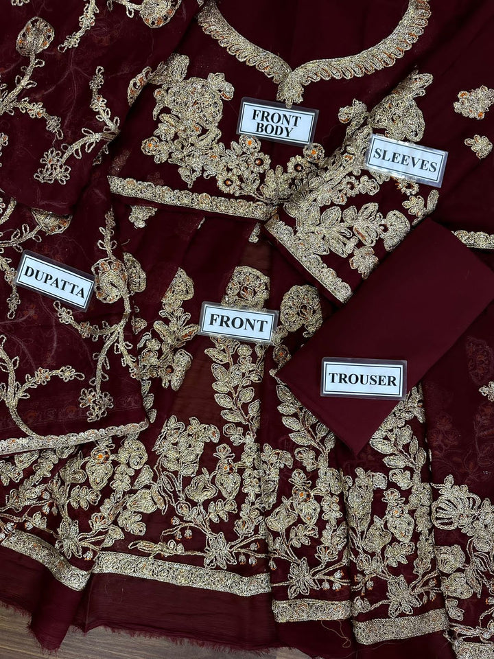 Maryams Chiffon Frock-Bridal Suits-Replica Zone