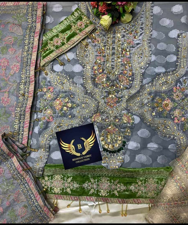 Maryams Organza Suit-Replica Suits-Replica Zone