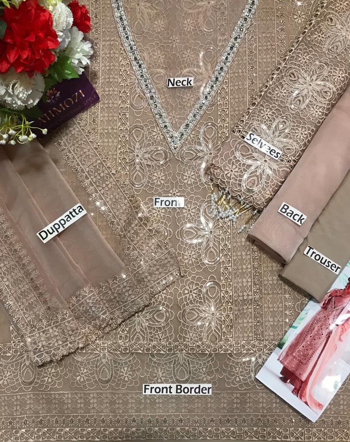 Maryams Organza Suit-Replica Suits-Replica Zone