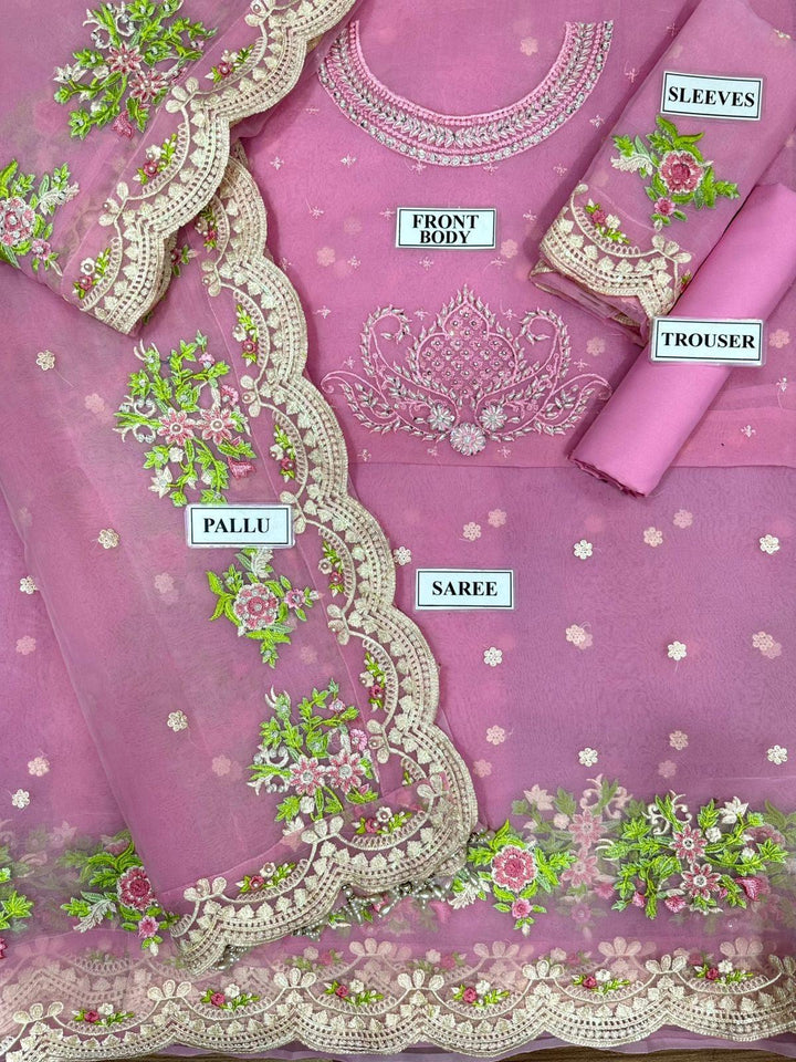 Maya Ali Organza Saree-Bridal Suits-Replica Zone